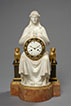 Urania, Important White Marble Clock Attributed to Sculptor François Masson (1745-1807). Paris, early Empire period, circa 1805